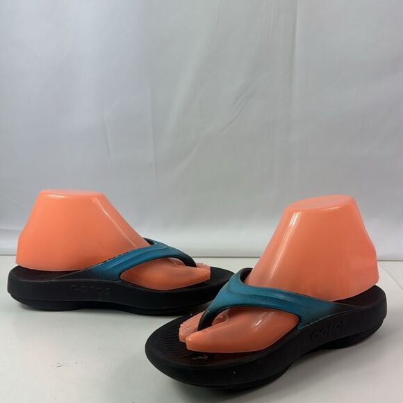 Oofos Oolala Luse Black/Blue Women's Sandals - Picture 4 of 15